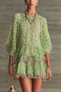 Modern The Green Leopard Chiffon Dress