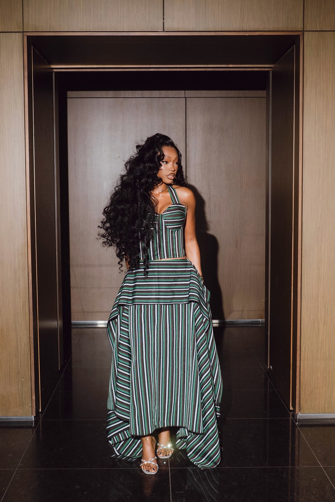 Coordinated Layered Maxi Skirt Set