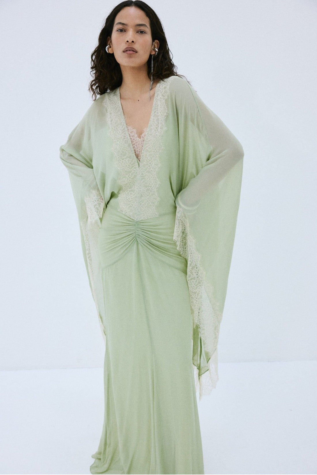 Mint Green Oversized Maxi-Length Dress