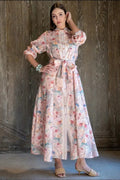 Modern Cotton Linen Flower Dress