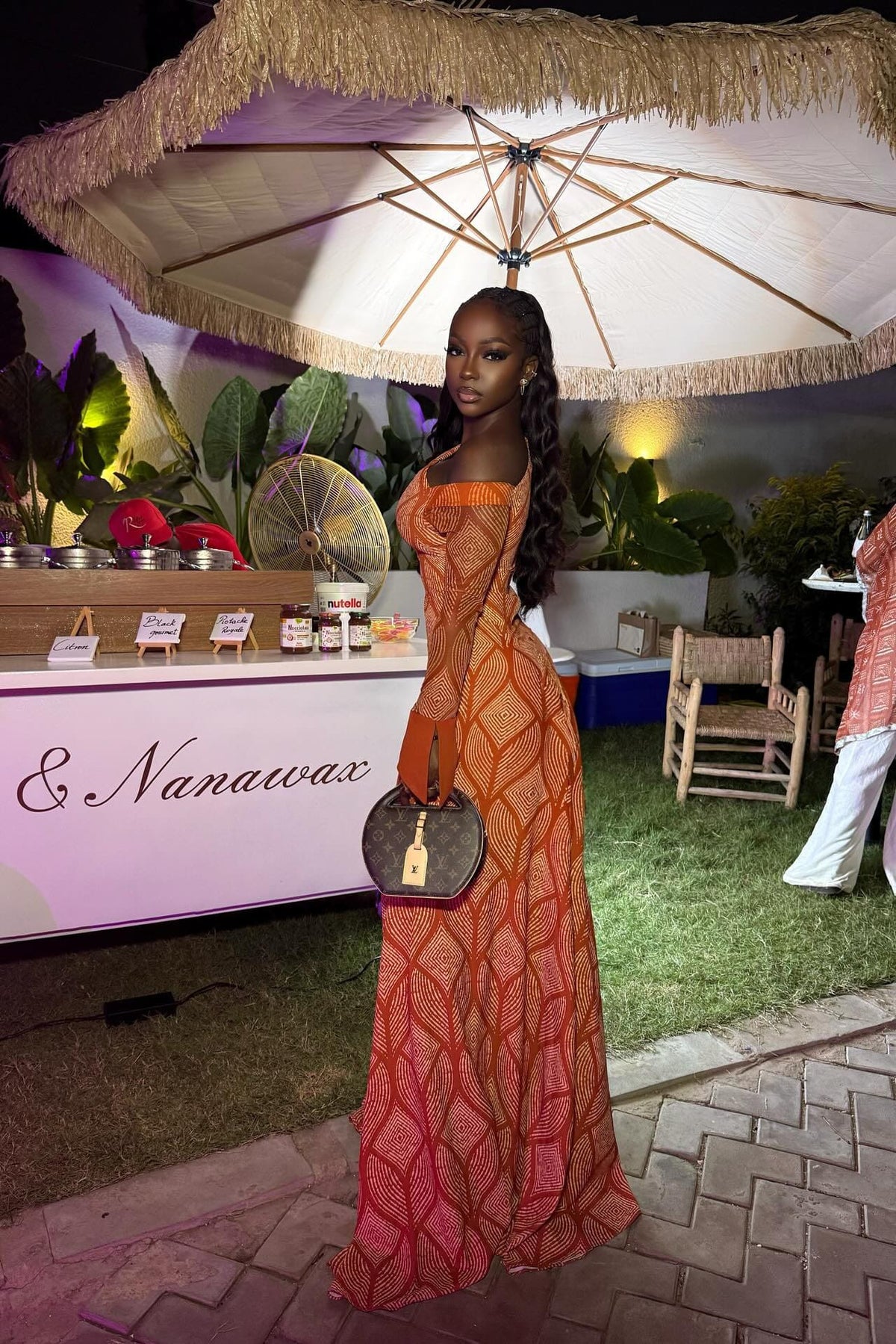 Stylish Geometric One-Shoulder Maxi-Length Dress
