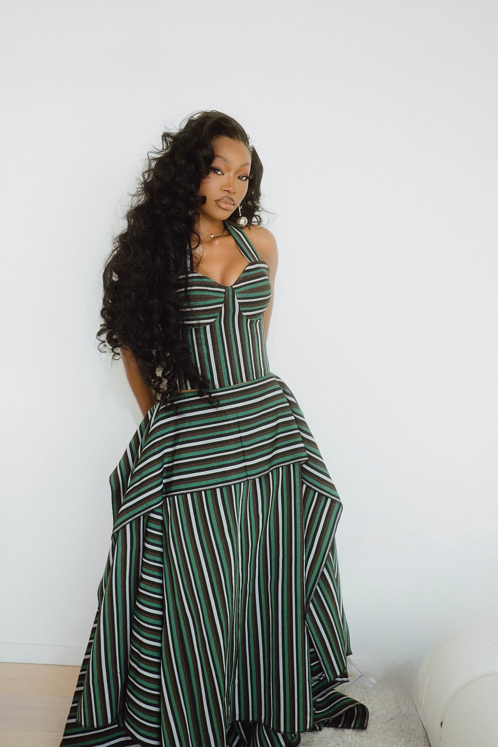 Coordinated Layered Maxi Skirt Set
