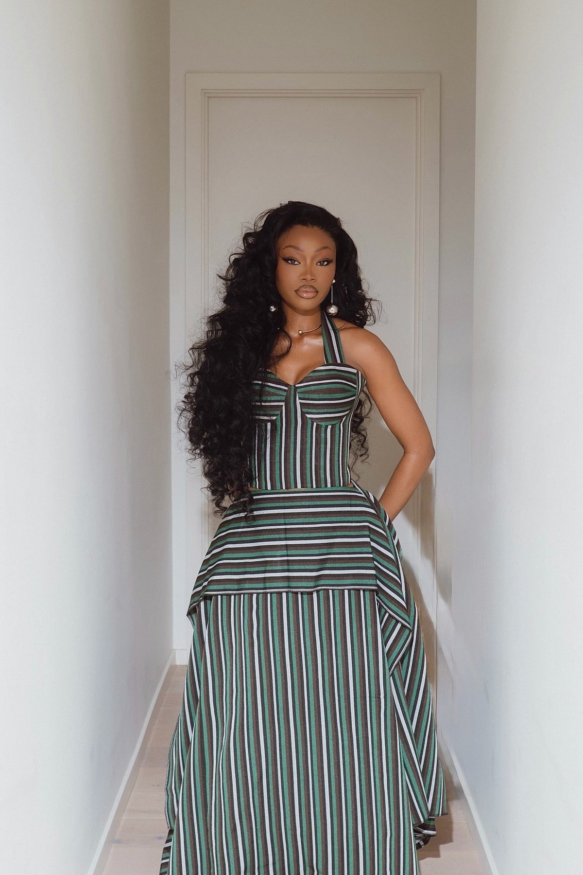 Coordinated Layered Maxi Skirt Set