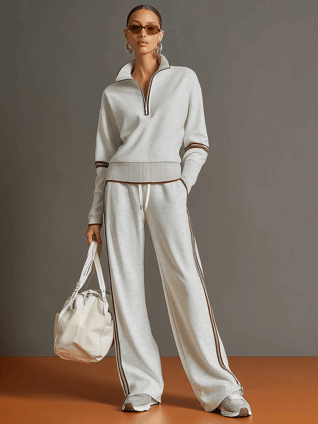 Coordinated Retro Sporty Half-Zip Webbing Set