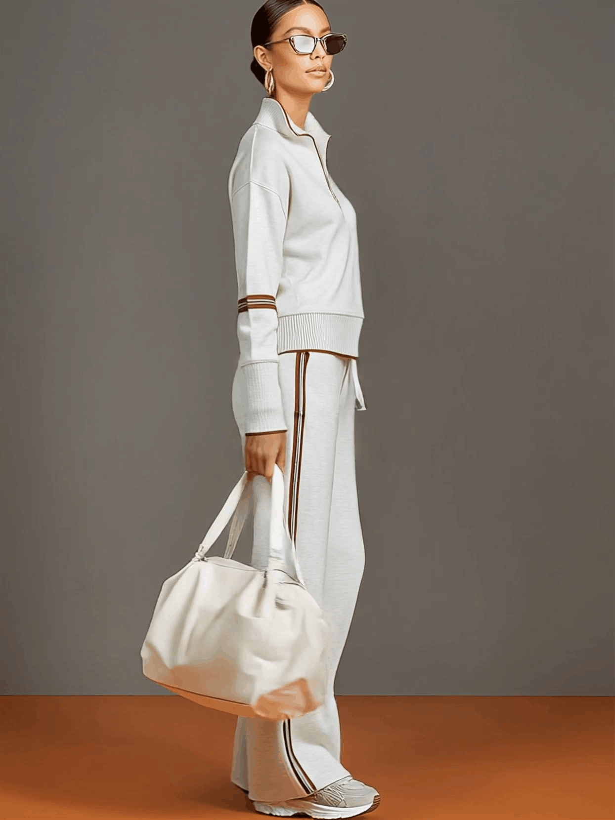 Coordinated Retro Sporty Half-Zip Webbing Set
