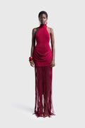 Nova Halter Tie Back Maxi-Length Dress