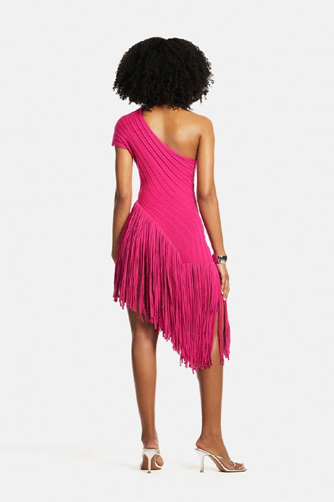 Vibrant Yellow Cut-Out Midi-Length Dress