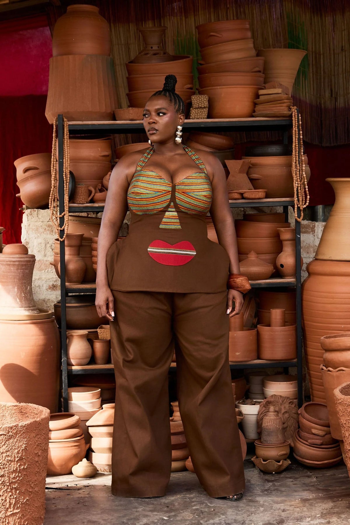 Modern Tribal-Inspired Halter Corset Top