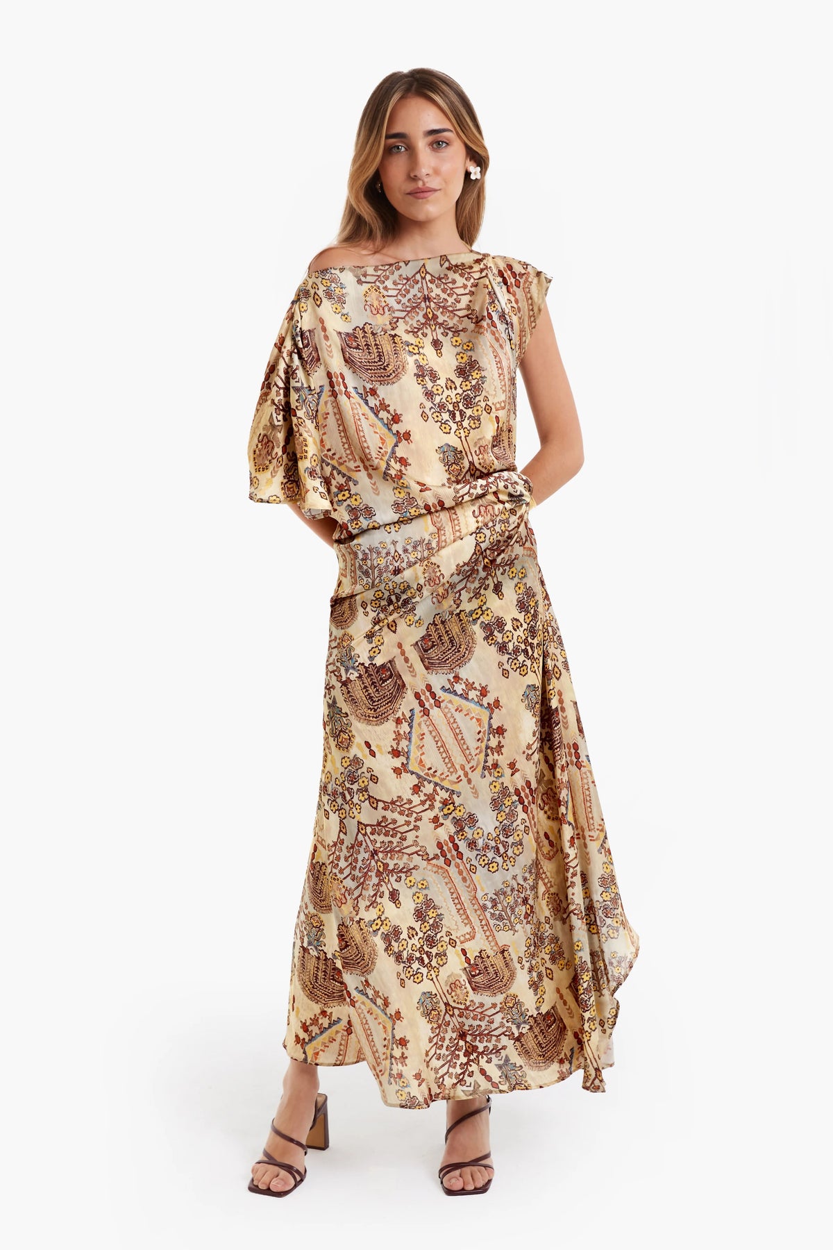 Boho Resort Refinement Midi-Length Dress