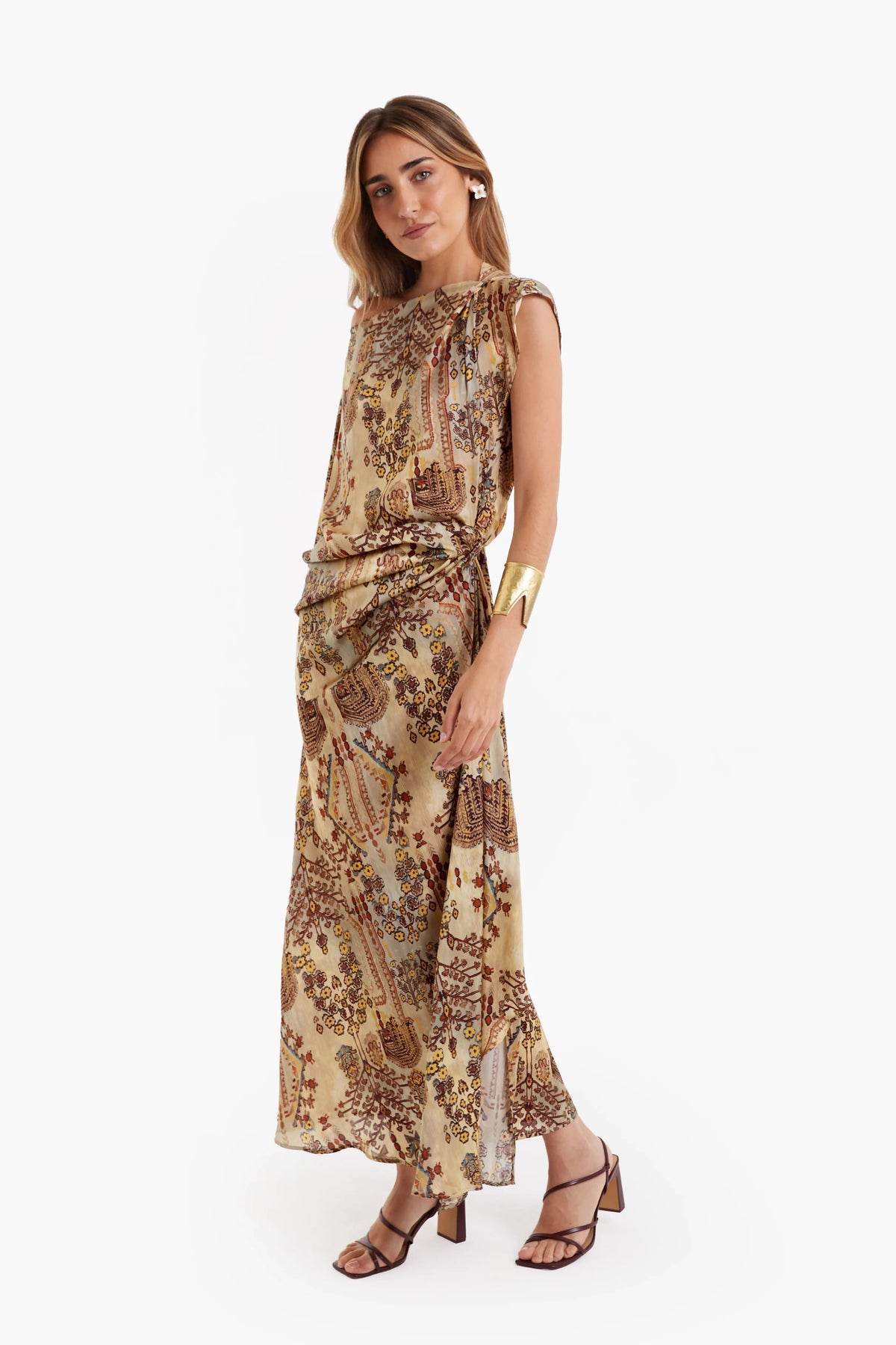 Boho Resort Refinement Midi-Length Dress