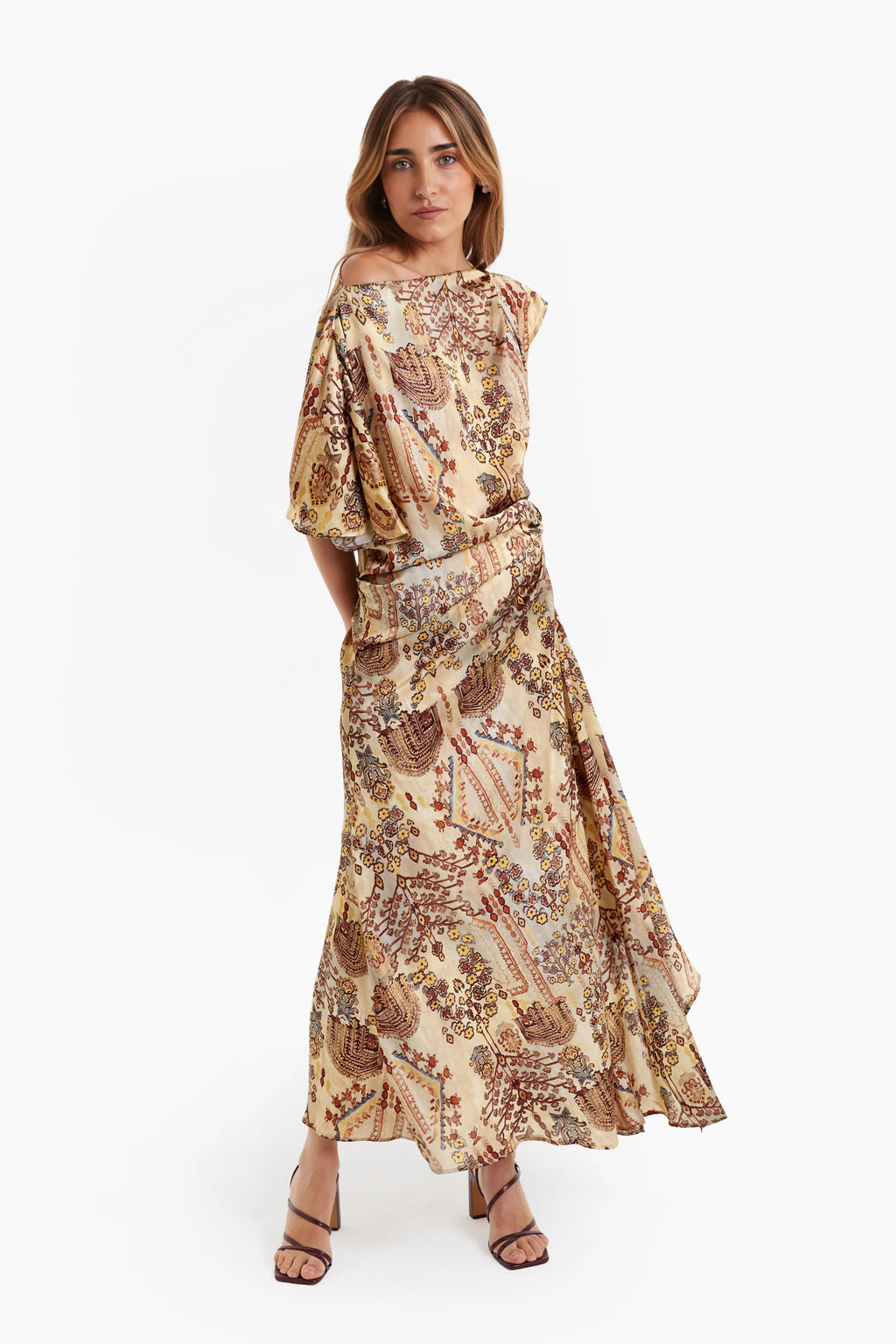 Boho Resort Refinement Midi-Length Dress