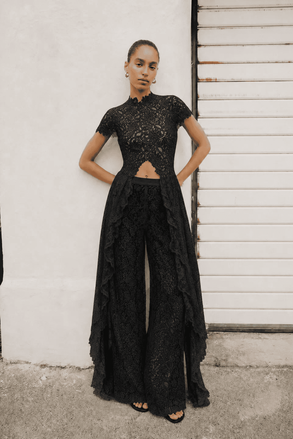 Modern Sheer Cropped Lace Top