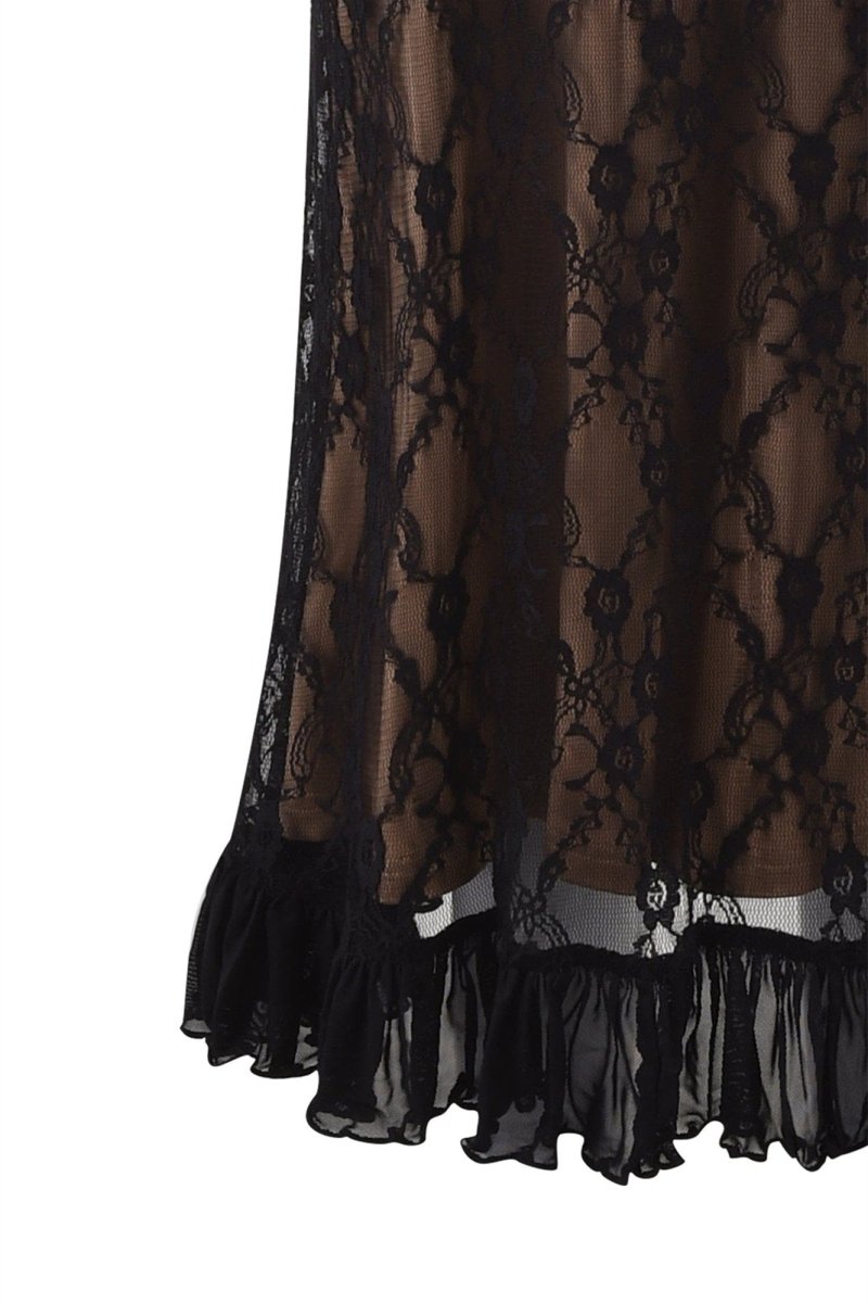 Ina Flower Lace Ruffled Maxi-Length Dress