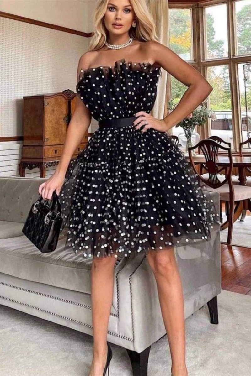 Ina Polka Dot Tulle Mini-Length Dress