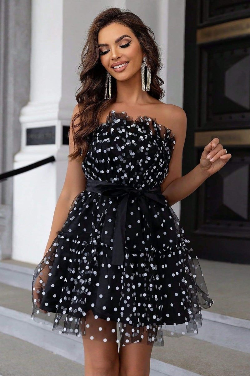 Ina Polka Dot Tulle Mini-Length Dress