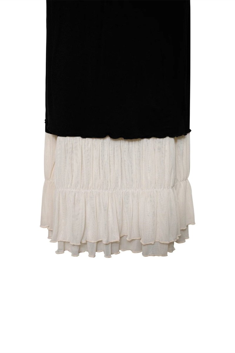 Irene V-Neck Lace Trim Maxi-Length Dress