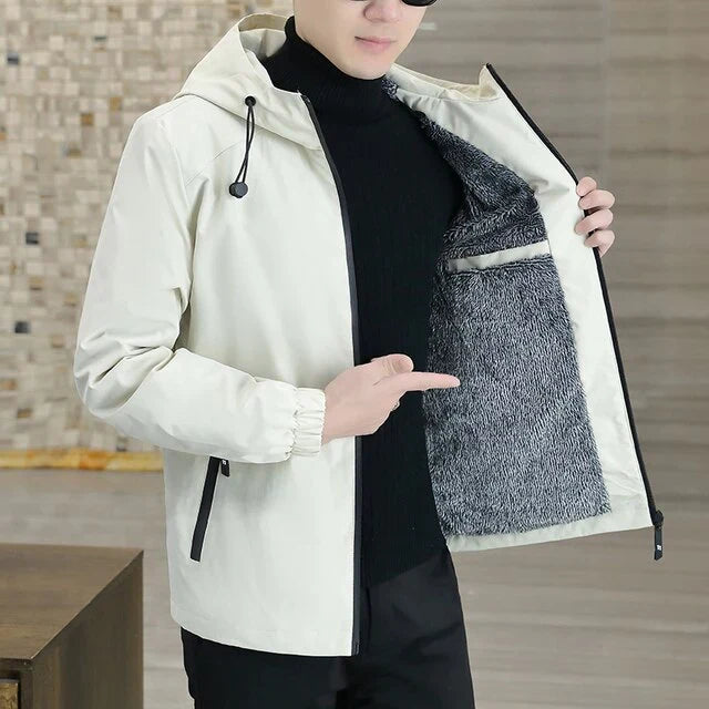 Lightweight Windbreaker with Warm Lining