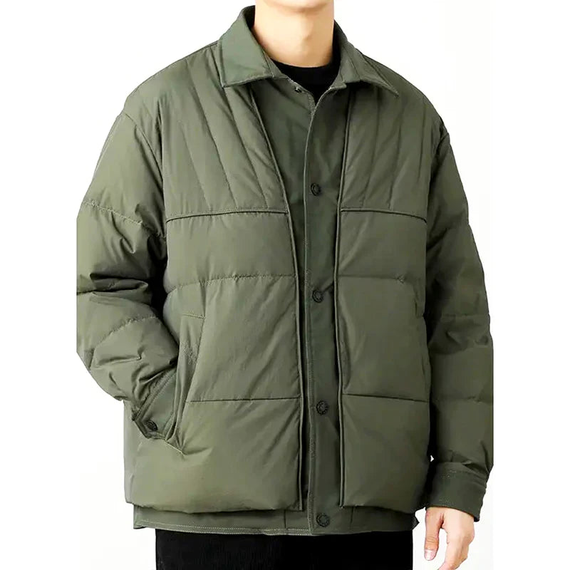 Water-Resistant Wool Blend Quilted Jacket