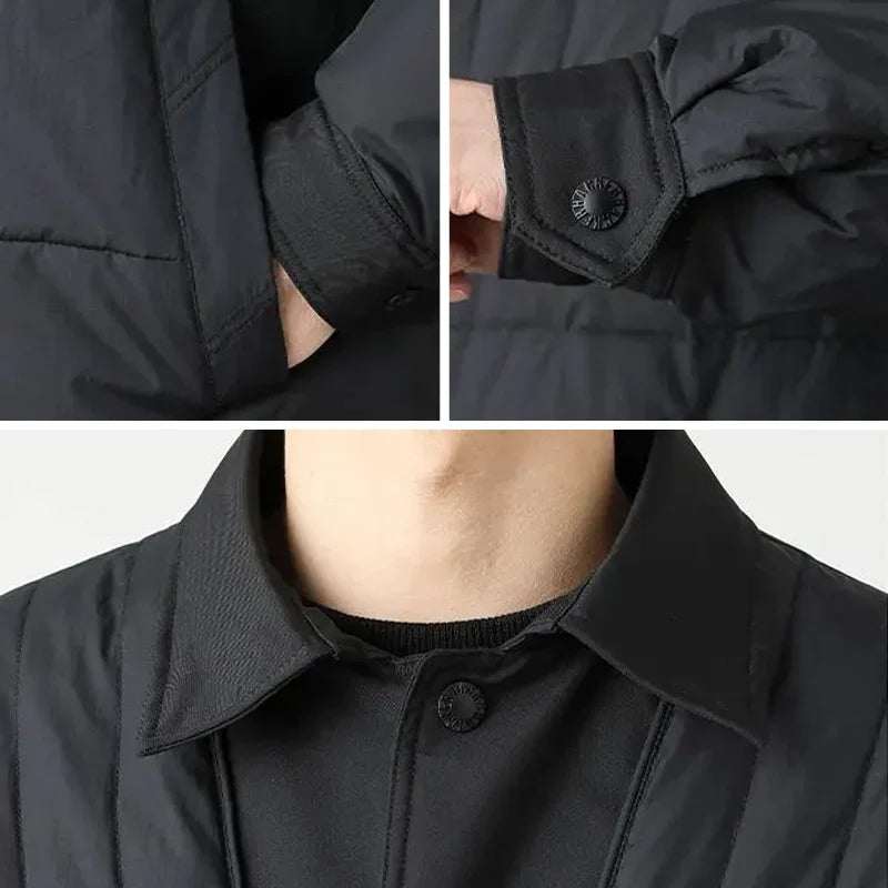 Water-Resistant Wool Blend Quilted Jacket