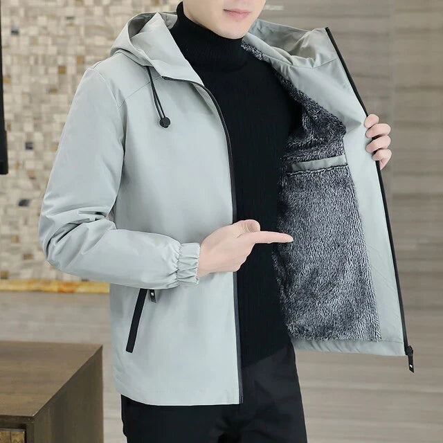 Lightweight Windbreaker with Warm Lining