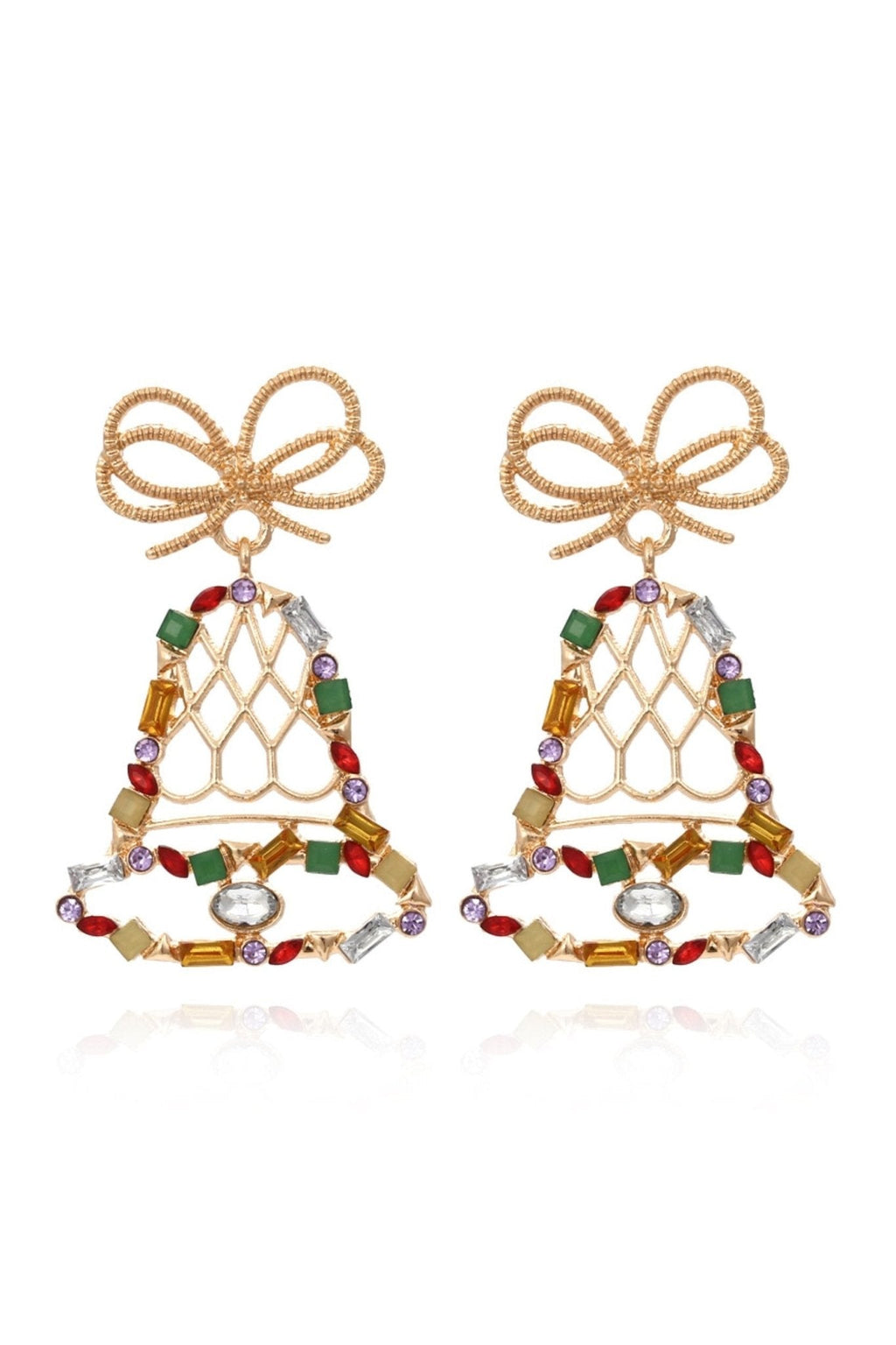 Statement Jingle Bells Diamante Drop Earrings