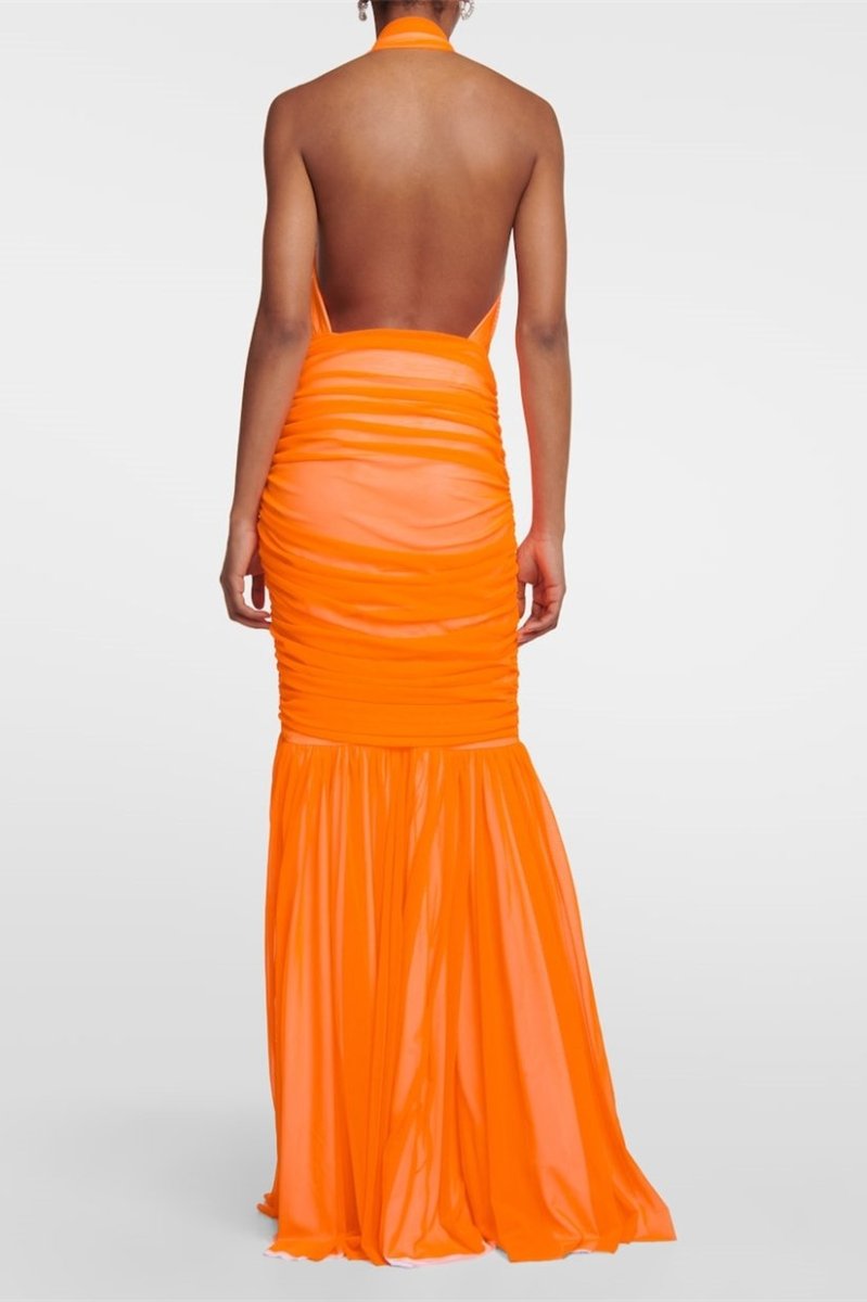 Jodie Cross Halter Neck Maxi-Length Dress