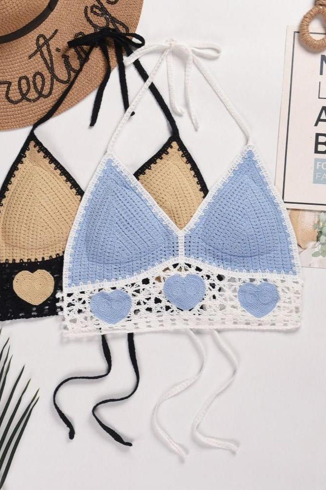Modern Josie Crochet Heart Bra Top