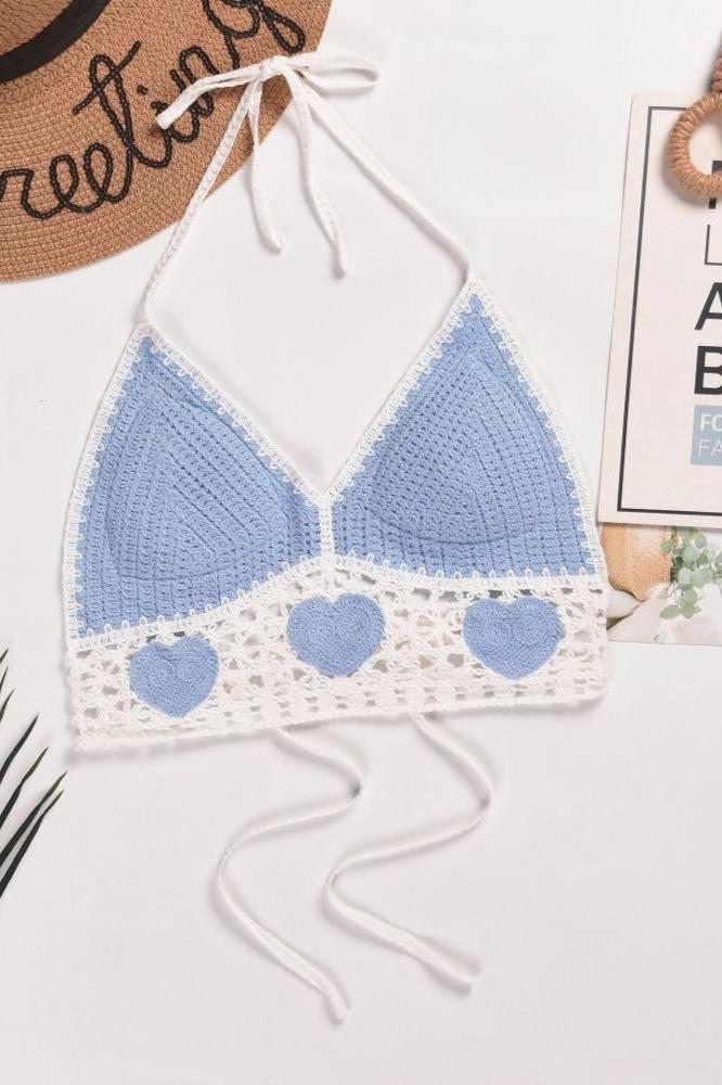 Modern Josie Crochet Heart Bra Top