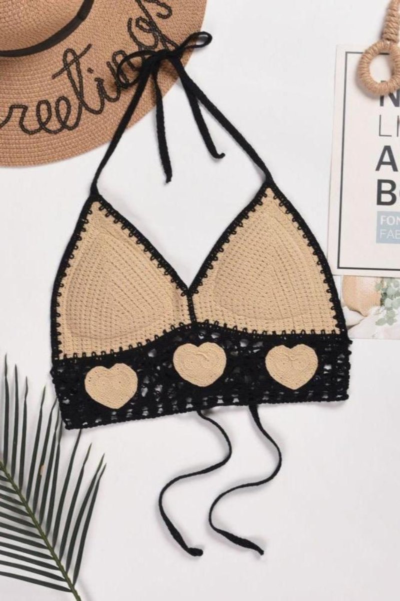Modern Josie Crochet Heart Bra Top