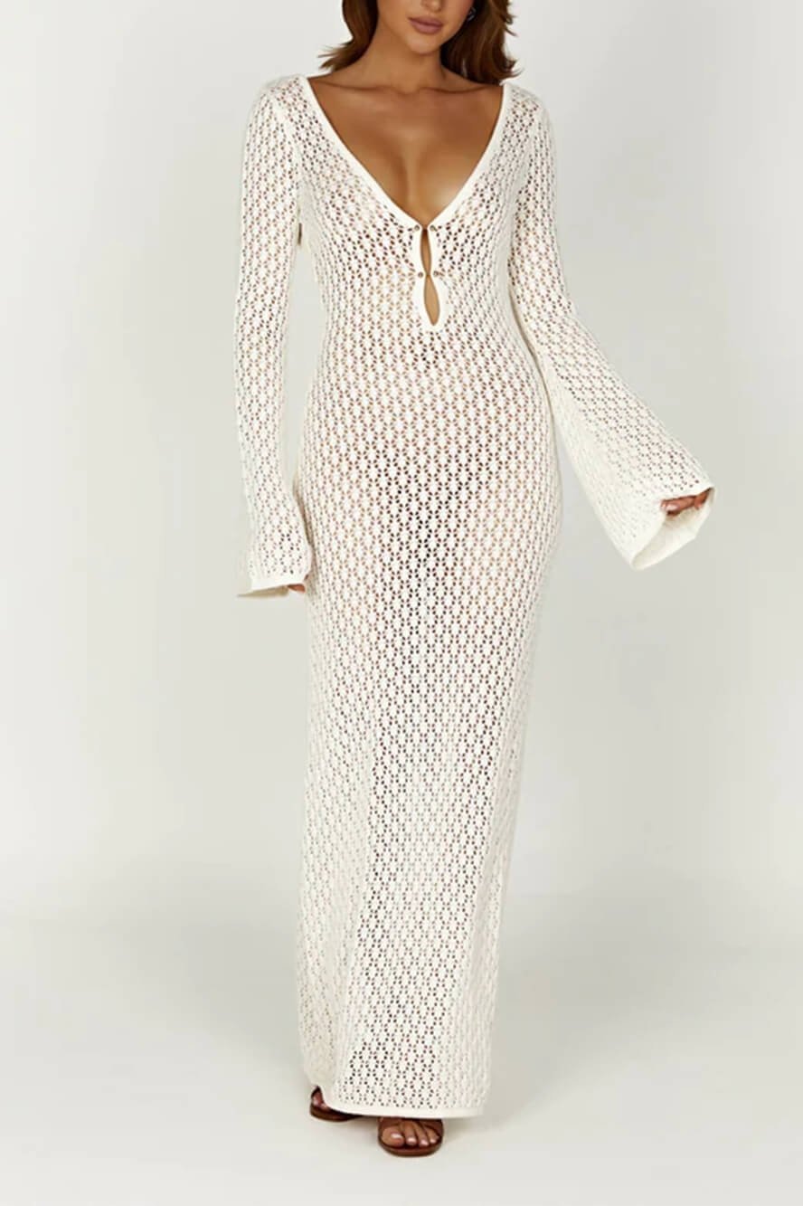 Josie V-Neck Cut-out Knit Maxi-Length Dress