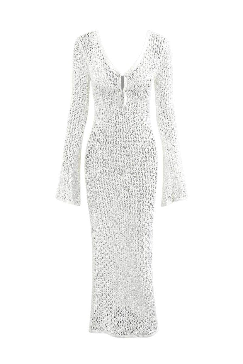 Josie V-Neck Cut-out Knit Maxi-Length Dress