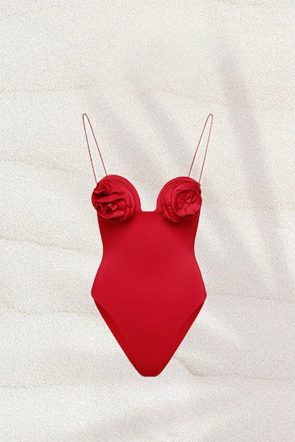 Coordinated Joyce Strappy Flower Two-pieces Swim Set