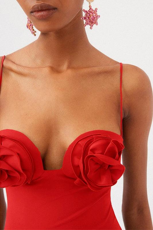 Coordinated Joyce Strappy Flower Two-pieces Swim Set