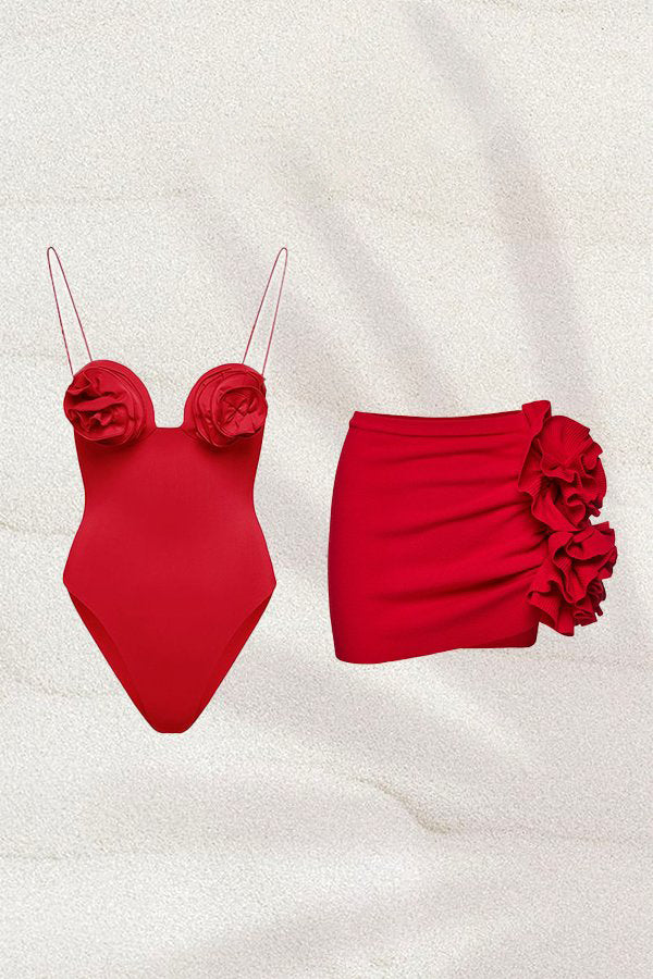 Coordinated Joyce Strappy Flower Two-pieces Swim Set
