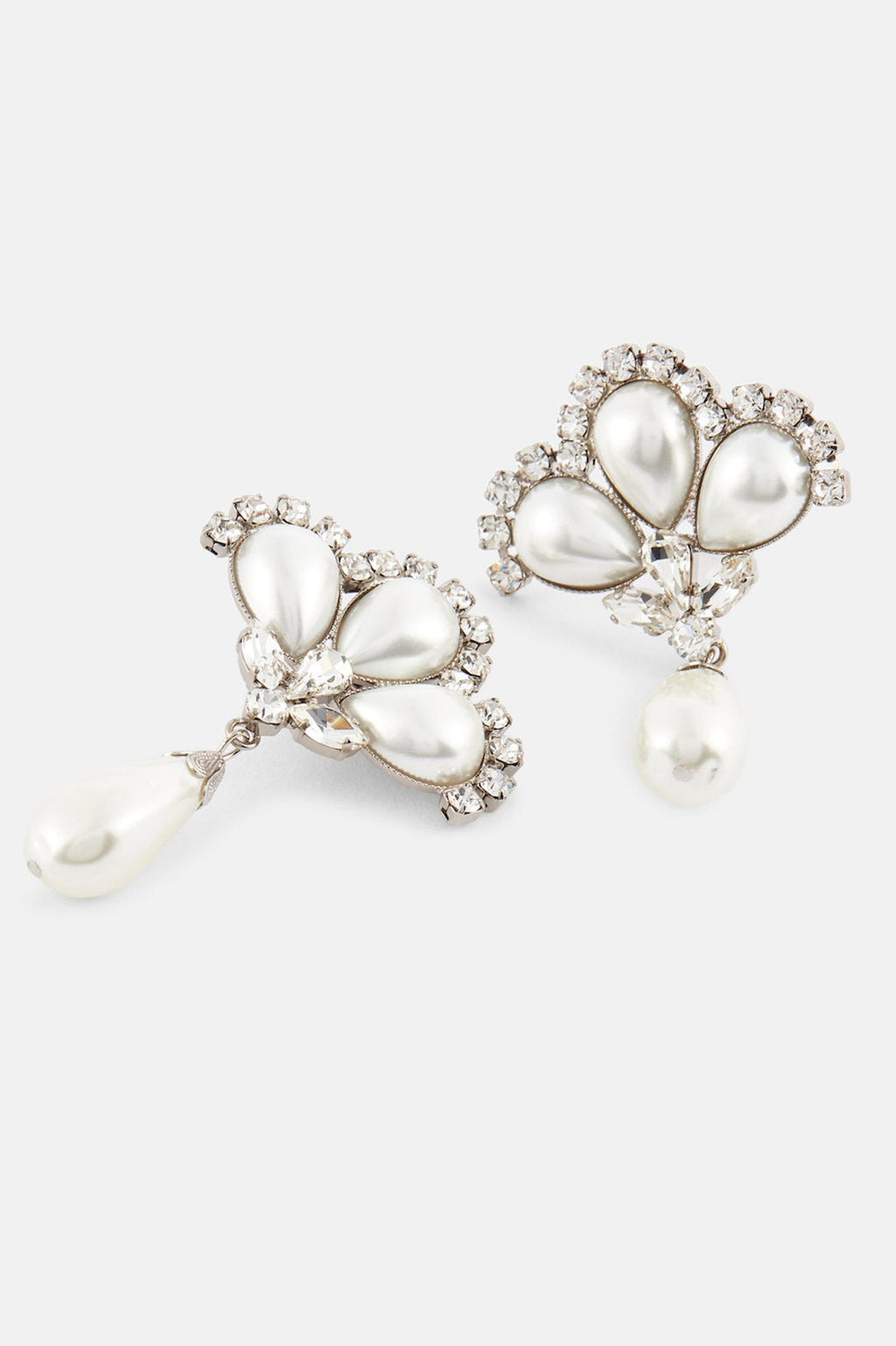 Statement Debby Pearl Diamante Drop Earrings