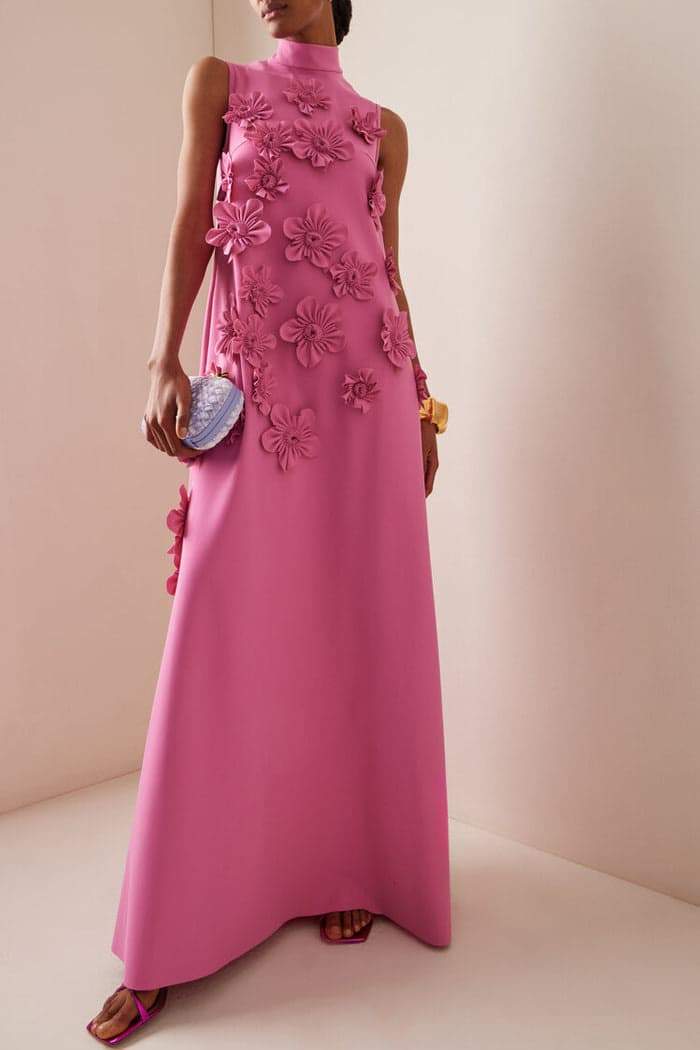 Ethel Flower Embellished Sleeveless Maxi-Length Dress