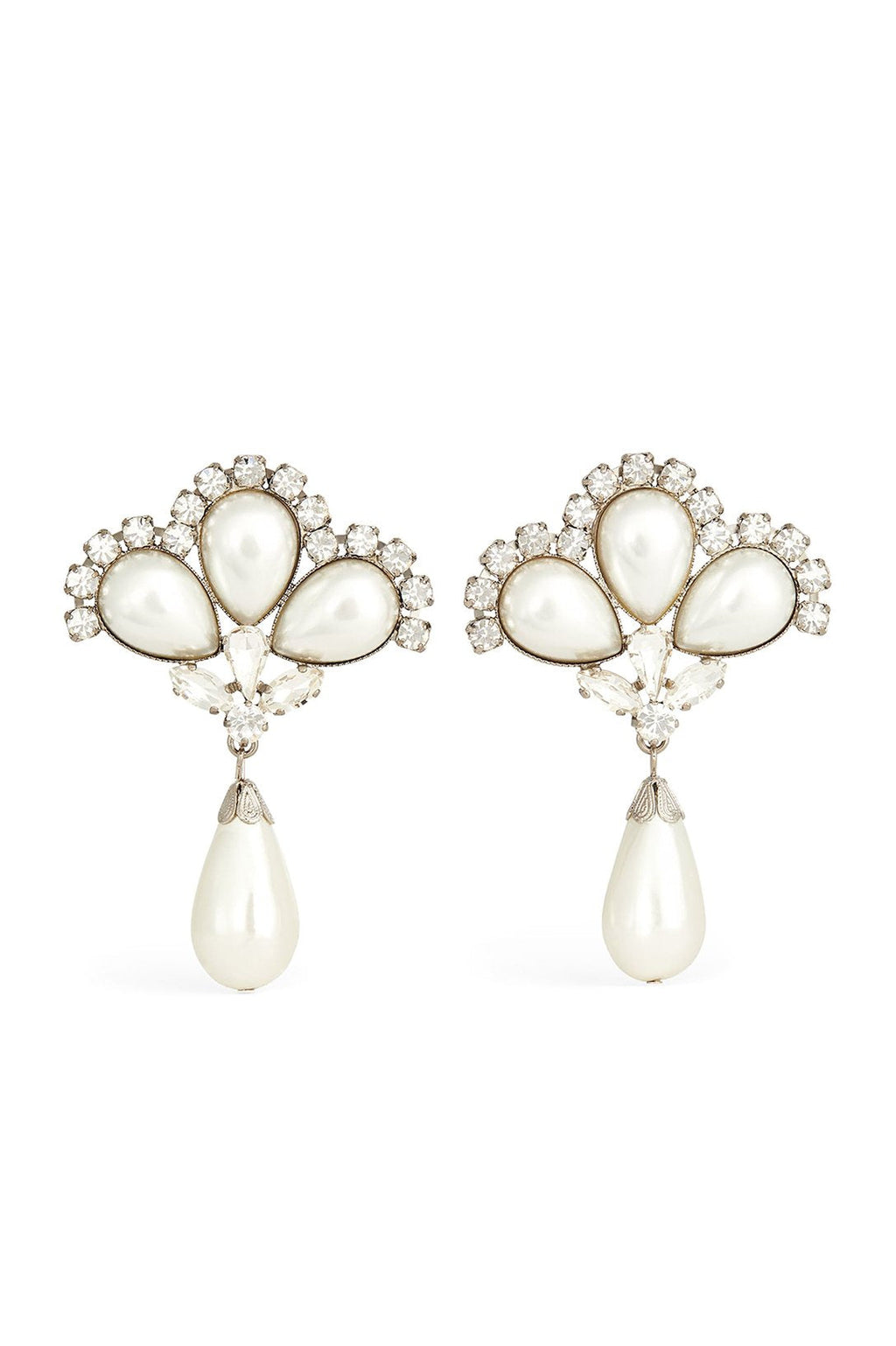 Statement Debby Pearl Diamante Drop Earrings