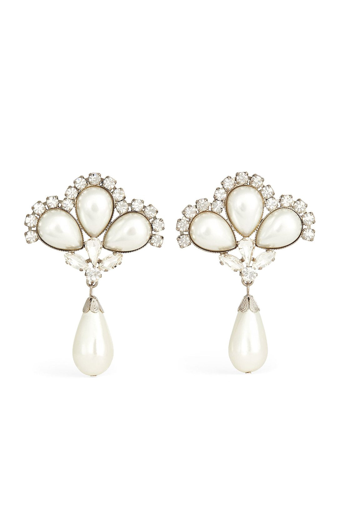 Statement Debby Pearl Diamante Drop Earrings