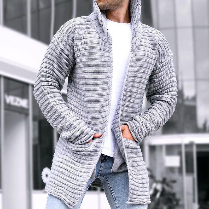 Knit Cardigan with Stand Collar