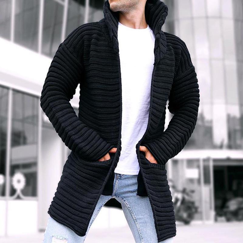 Knit Cardigan with Stand Collar