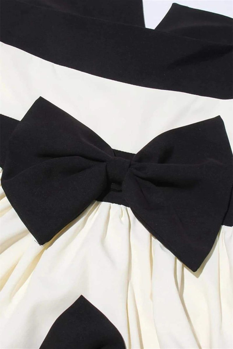 Karen Colorblock Bowknot Maxi-Length Dress