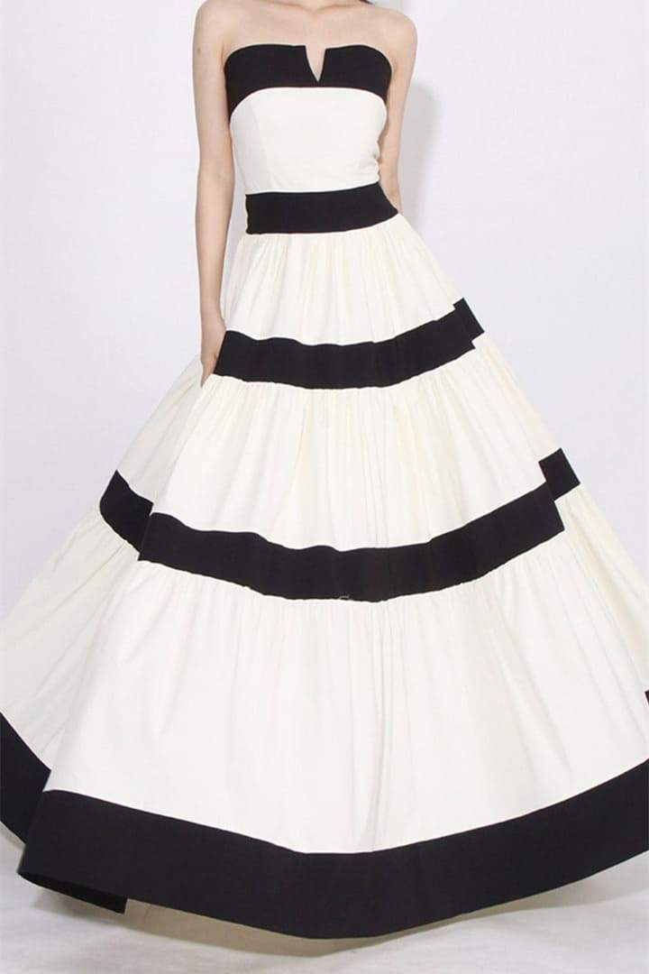 Karen Colorblock Bowknot Maxi-Length Dress