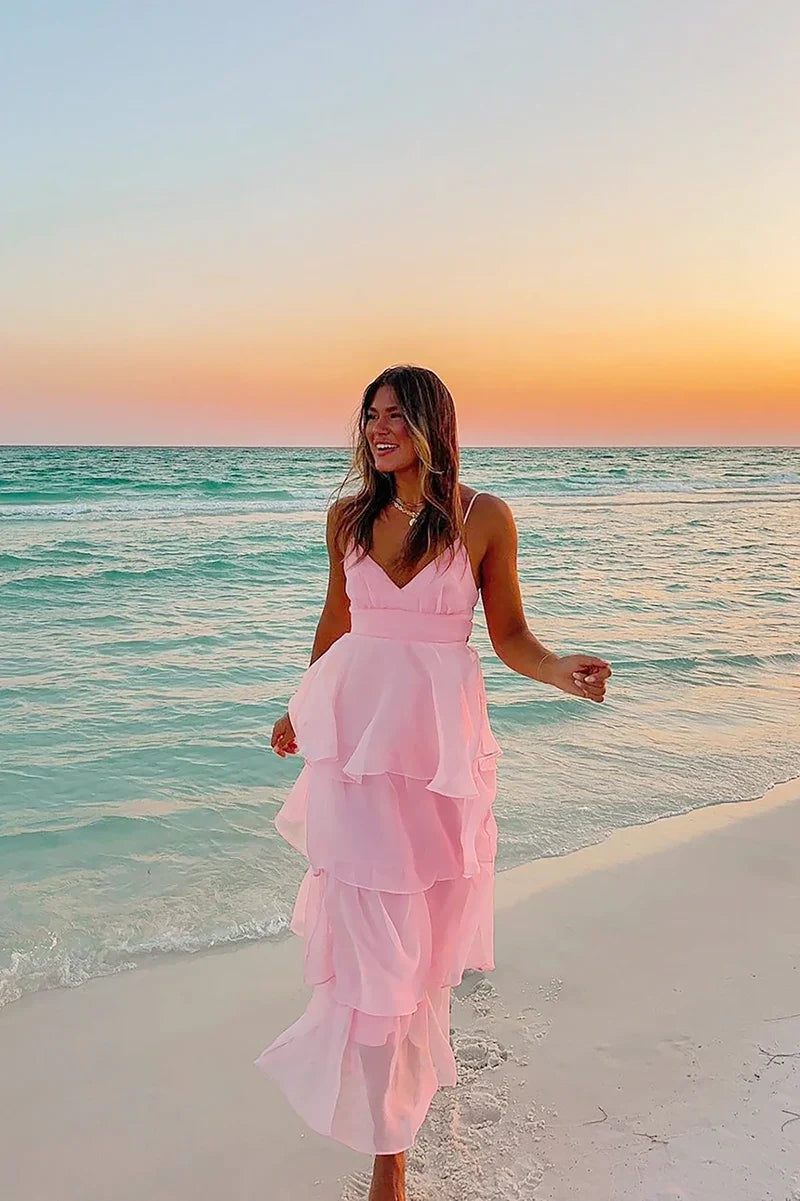 Shayla Maxi-Length Dress - Pink