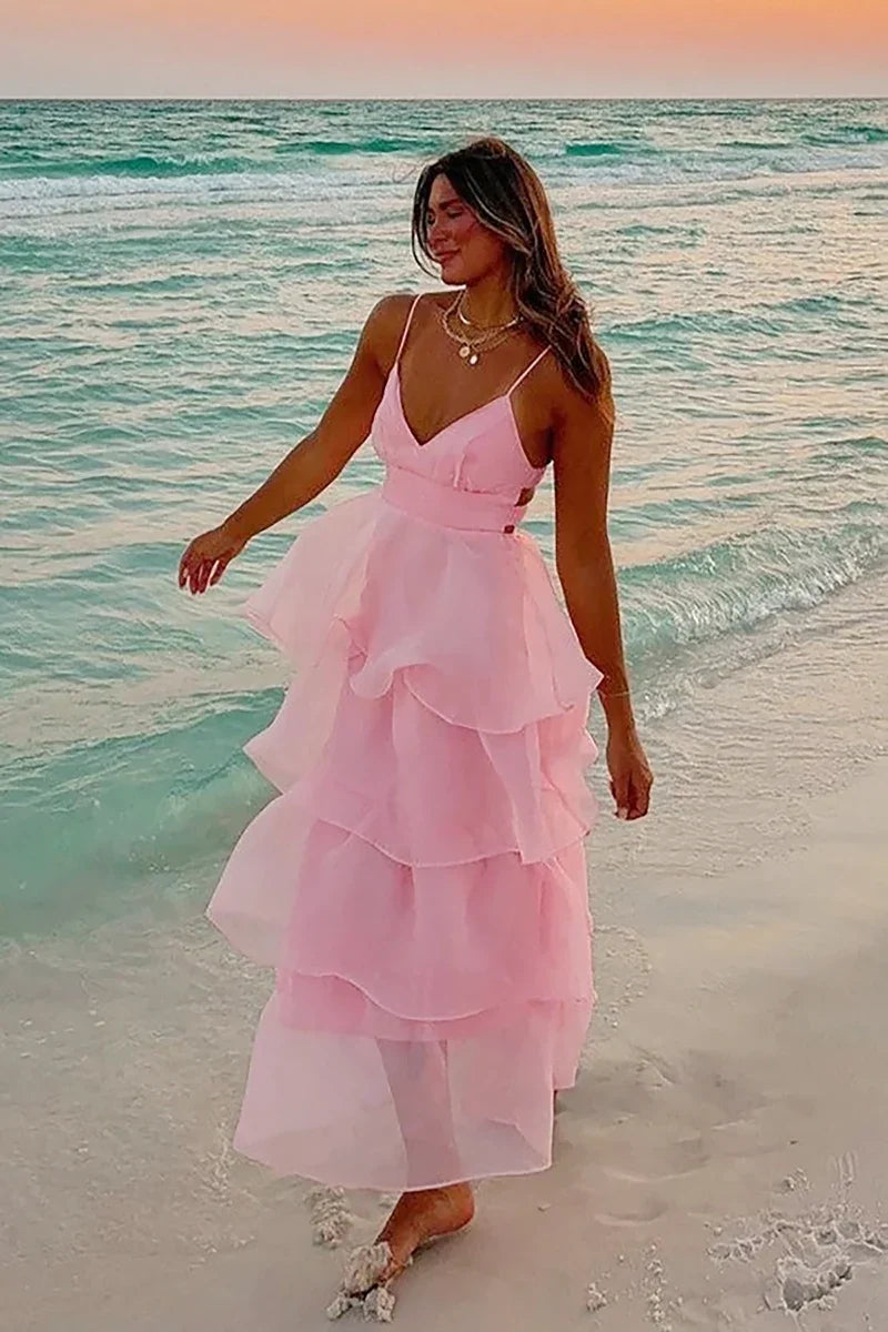 Shayla Maxi-Length Dress - Pink