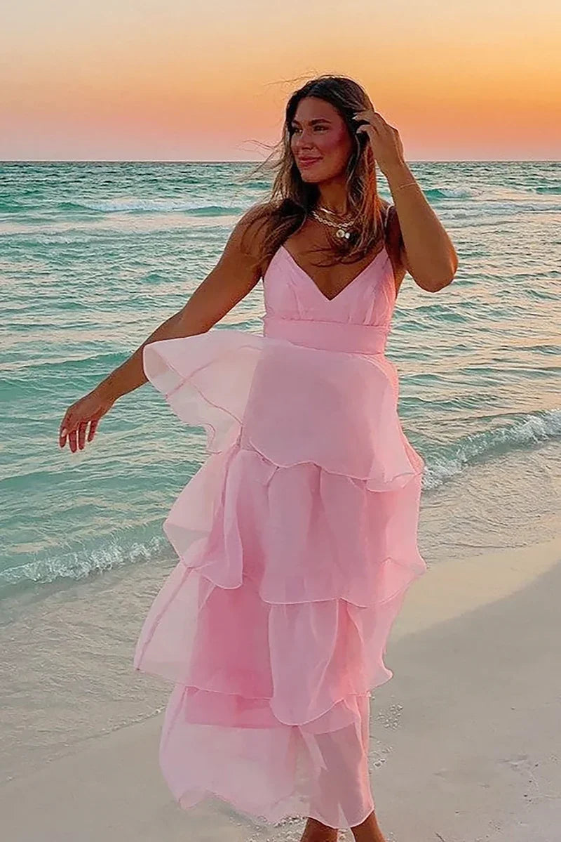 Shayla Maxi-Length Dress - Pink