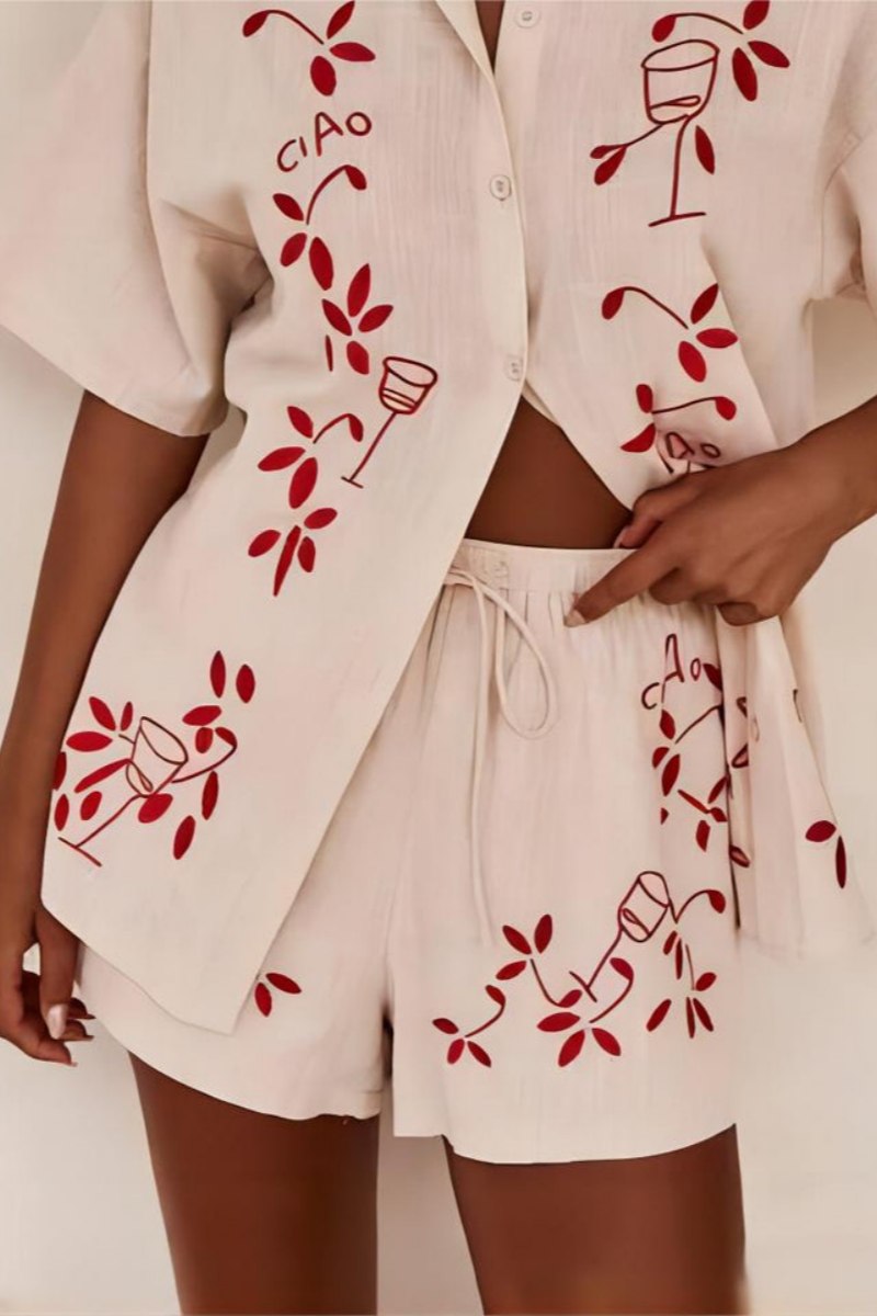 Coordinated Loose Elasticated Shorts-Set