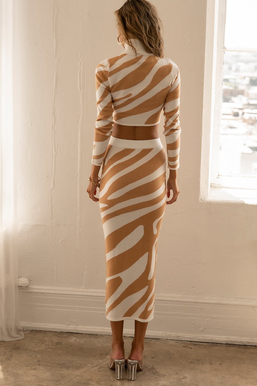 Coordinated Lena Zebra Print Knit Set