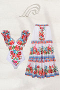 Livia Retro Flower Patterned Two-pieces Swim Set