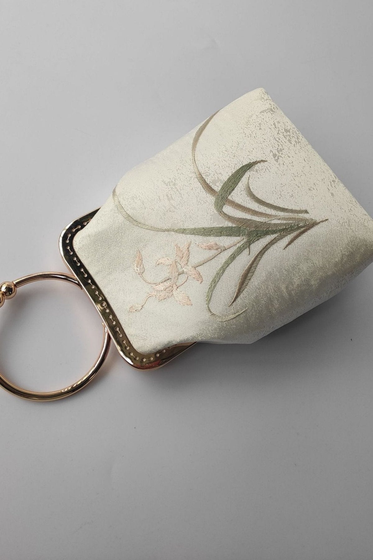 Modern Liz Embroidered Satin Bag