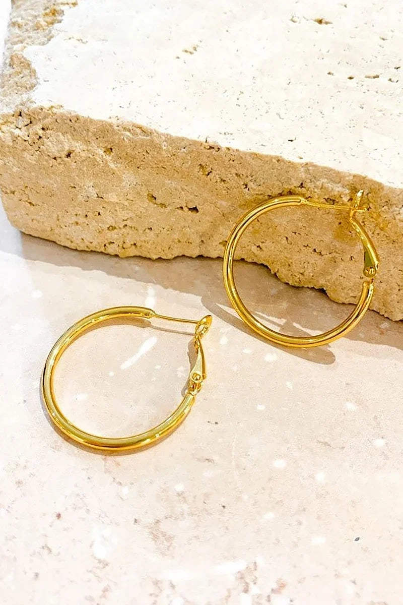 Modern Leni Hoops - Gold